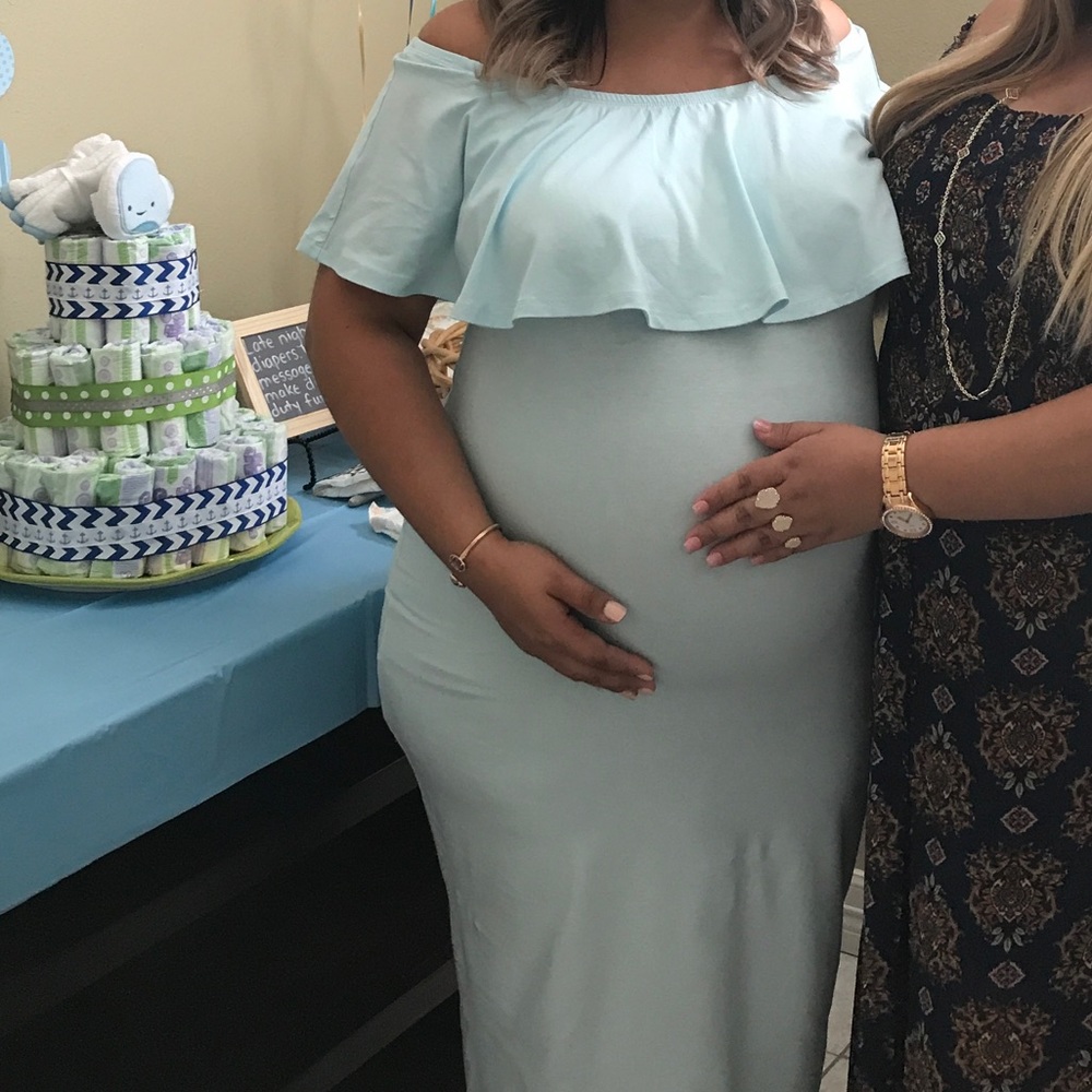 Baby Blue Maternity Dress